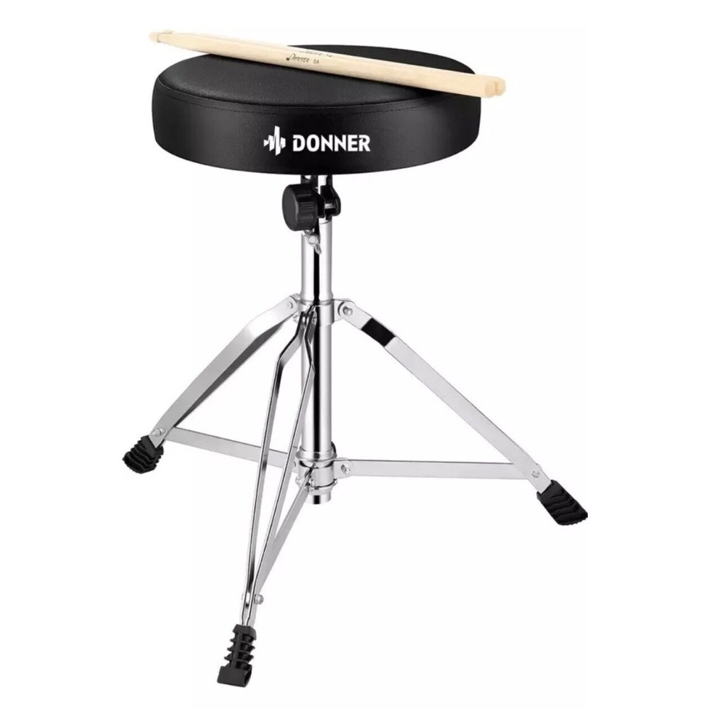 Padded Adjustable‎ Drum Seat /Stool, with 5A Drumsticks